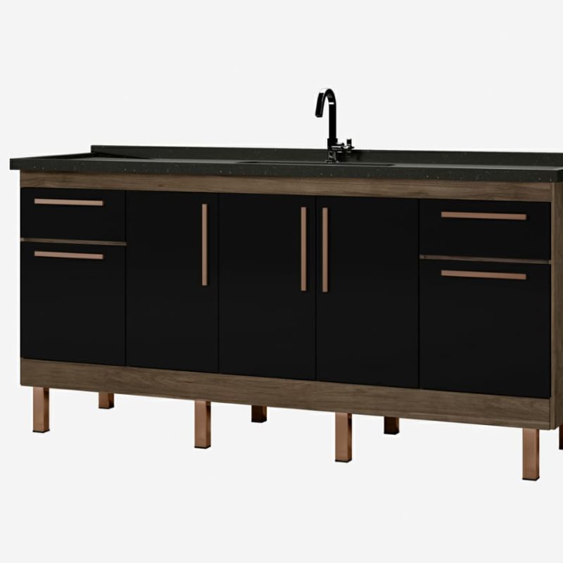 GAB. COZ. MAD. 200 MDF ATENAS AVELATO-PRETO ref. 022942