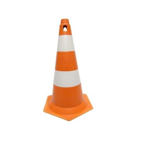 CONE PLASTICO SINAL.50CMT BRANCO / LARANJA ref. 018980