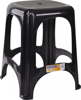 BANCO PLAST.BANQUETA PRETA    46CM ref. 019160