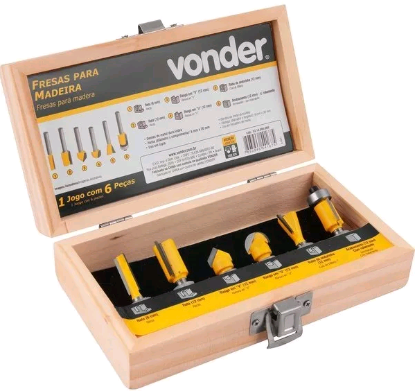 BROCA  KIT PONTAS TUPIA FRESA 6 PC AMARELO ref. 020234