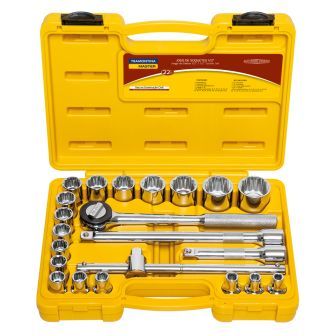 CHAVE SOQUETE JOGO 22PC 1/2 08MM A 32MM TRAMONTINA ref. 022441