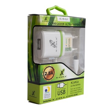 CARREGADOR USB TURBO 1USB PINO ADICIONAL V8 ref. 022737