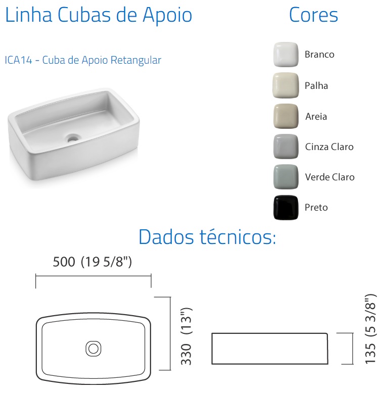 CUBA LOUCA APOIO ICASA ICA 14 BRANCA ref. ICA1400