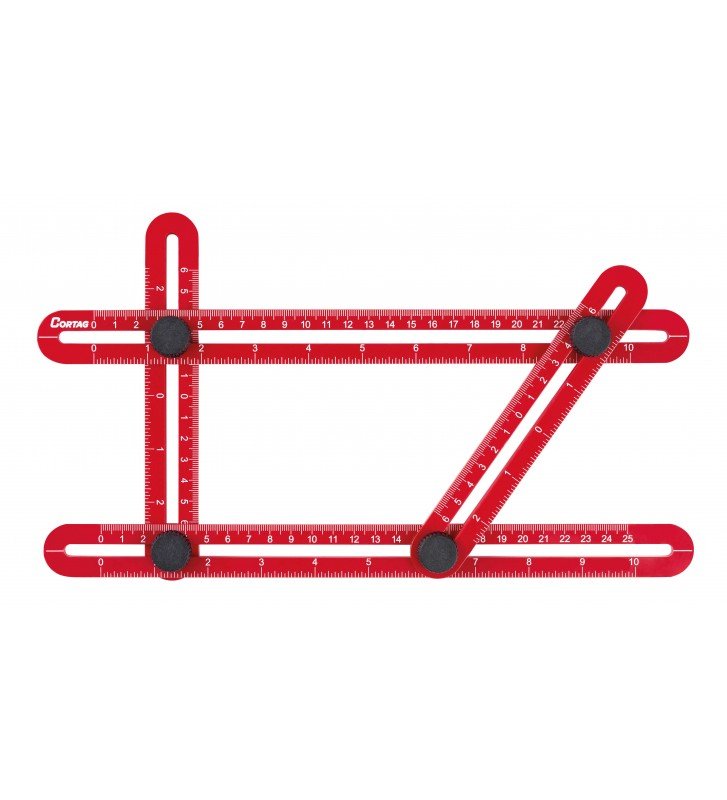 ESQUADRO MOVEL PVC CORTAG VERMELHO ref. 023924