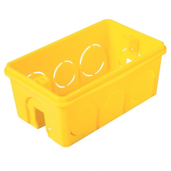 CAIXINHA LUZ 4X2 TRAMONTINA P.V.C AMARELA 041 ref. 024050