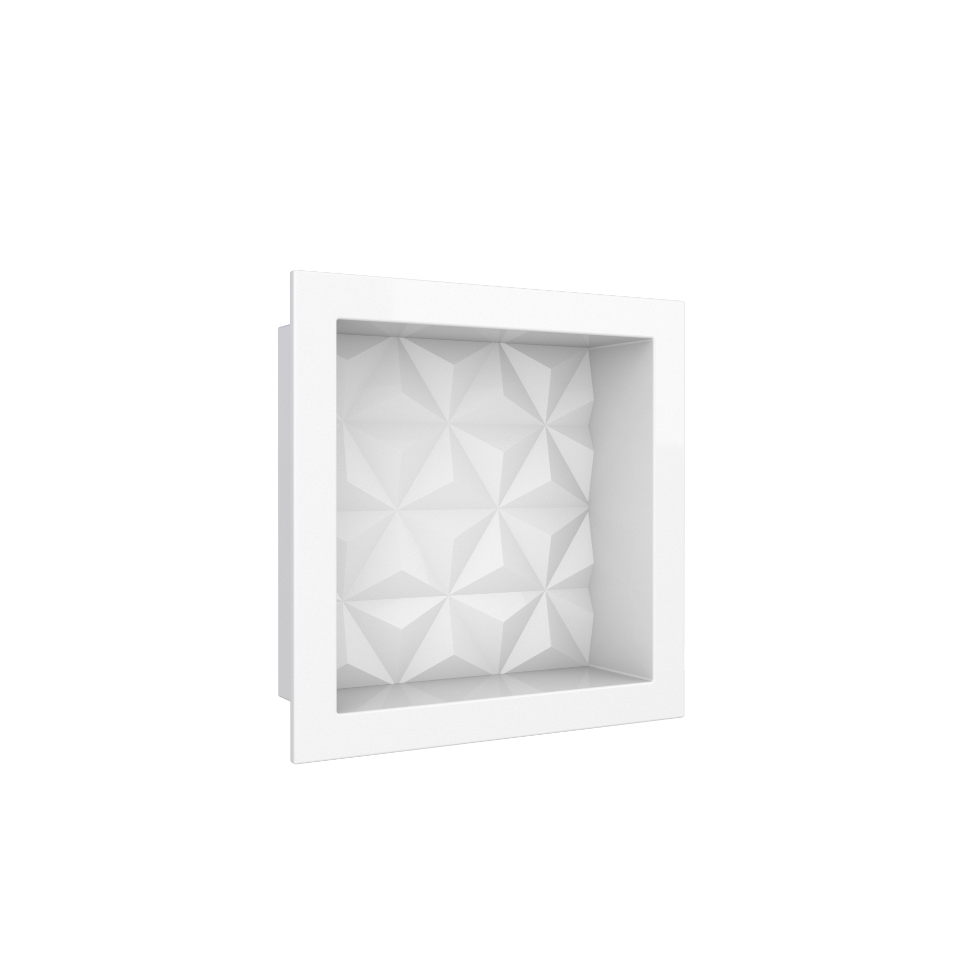 NICHO BANHEIRO MULTI 30X30 BRANCO TEXT TRIANGULO ref. 024398