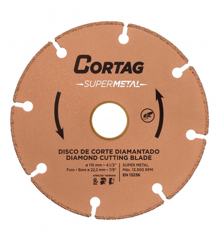 DISCO CORTE DIAM.  4.1/2 ESMER SEGM SUPER METAL OURO ref. 024911