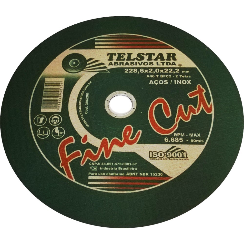 DISCO CORTE INOX  09 X 2.0 X7/8 FINE CUT ref. 025415