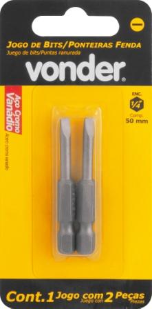 CHAVE PONTA BIT FENDA 50MM 1/4 N.02 C/ 2 PECAS ref. 025587