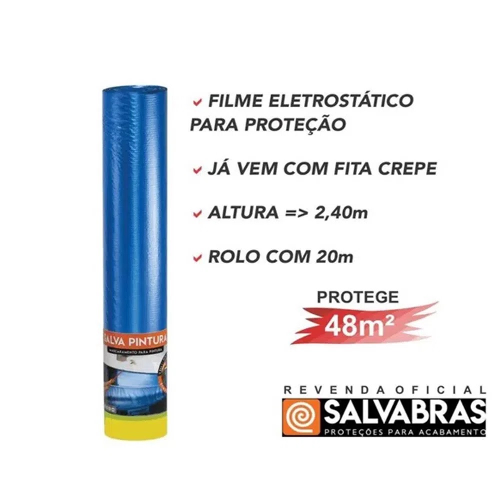 LONA PLAST.  ROLO SALVA PINTURA 2,40CM X 20MT ref. 025596