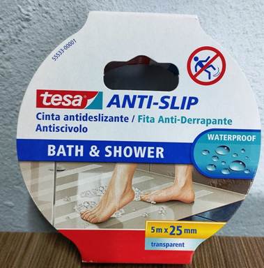 FITA ANTIDERRAPANTE TESA BANHEIROS 25MM X 5MT  55533 ref. 025845