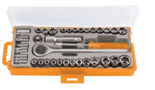 CHAVE SOQUETE JOGO 40PC C/ BITS E CATRACA ref. 025858