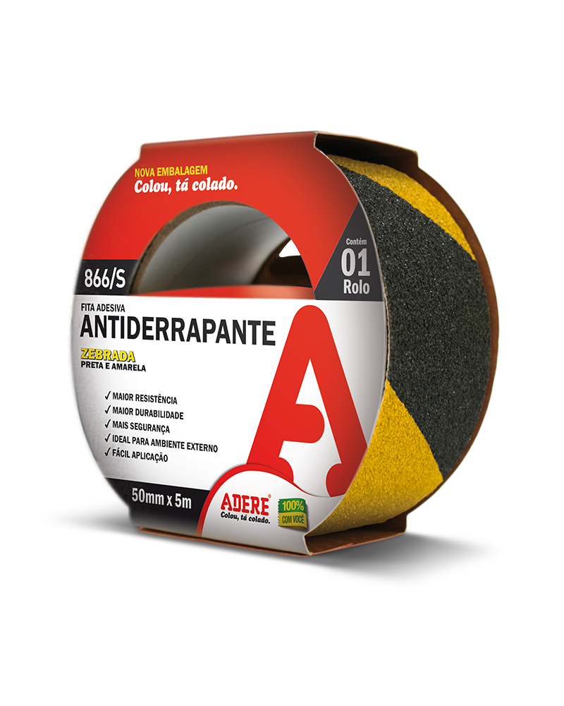 FITA ANTIDERRAPANTE ADERE ZEBRADA 866S 50MM X 05 MT ref. 026024
