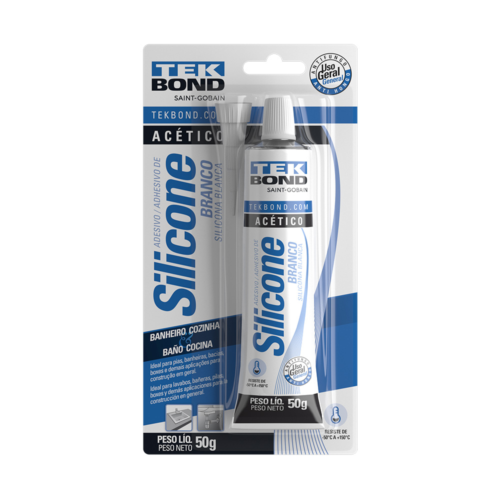 COLA SILICONE  TEKBOND BISNAGA   50GR BRANCO ref. 026370