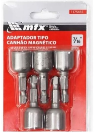 CHAVE SOQUETE MAGN. MTX 7/16 P/ PARAF. E PCTE 5 UND ref. 026375