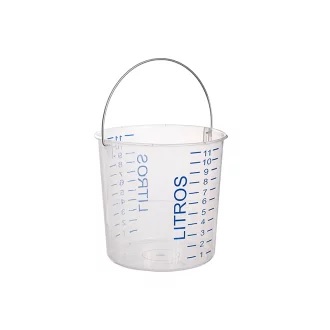 BALDE  PLASTICO 11LTRS GRADUADO ALCA METALICA ref. 026426