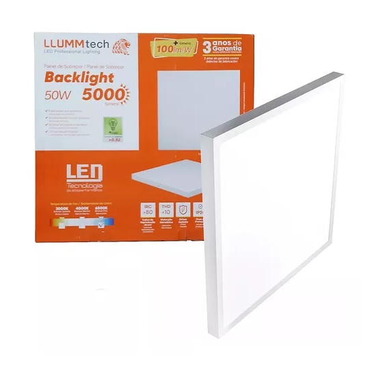 LUMINARIA PAINEL LLUMM QUAD SOB LED 50W 6500K 60X60 ref. 026861