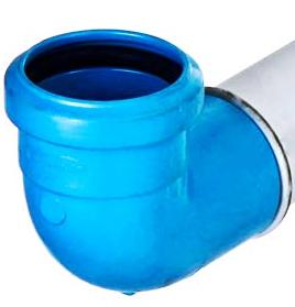 COTOVELO AZUL P/TUBO 38MM ref. 09.0000