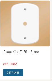ESPELHO FAME 4X2 BLANC 1 FURO 182 ref. 12.2600