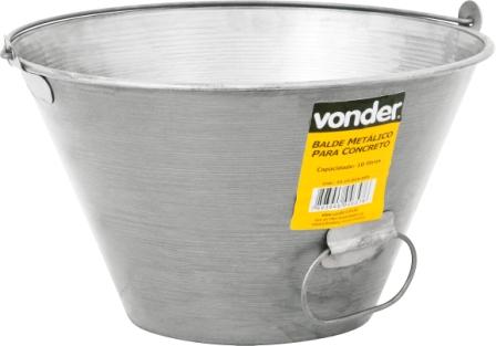 BALDE  CHAPA GALVANIZADA P/ CONCRETO 10 LITROS ref. 14.0665