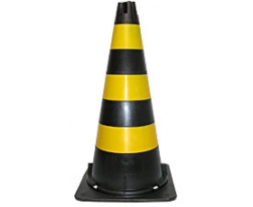 CONE PLASTICO SINAL.75CMT PRETO / AMARELO ref. 14.0832