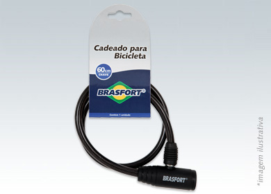 CADEADO P/ BICICLETA C/ CHAVE 60CM ref. 14.0877