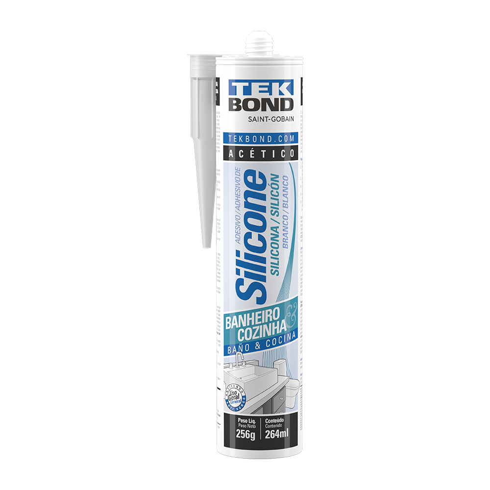 COLA SILICONE  TEKBOND CARTUCHO 256GR BRANCO ref. 14.1405