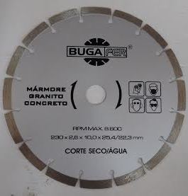 DISCO CORTE DIAM. 09 SEGMENTADO BUGAFER PRATA ref. 32.0008