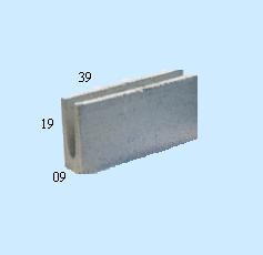 BLOCO CIMENTO  VEDACAO CANALETA 09X19X39 ref. 61.0017