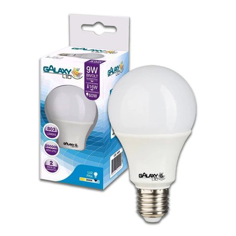 LAMPADA LED E27 BULBO  09W 6500K BCA BIV GALAXY ref. 022603