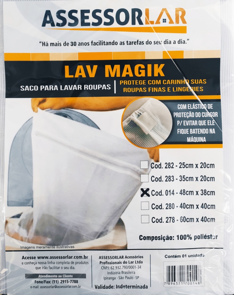 SACO LAVAR ROUPA C/ ZIPER 48X38 GRANDE ref. 024386