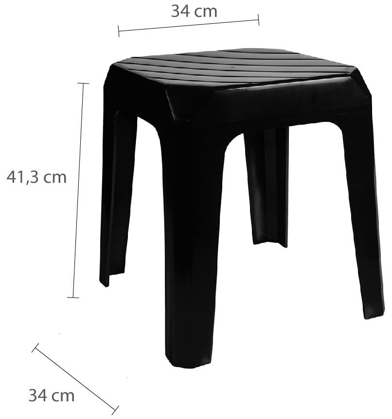 BANCO PLAST.BANQUETA ASTRA BF3/R PRETA    41CM ref. 024412