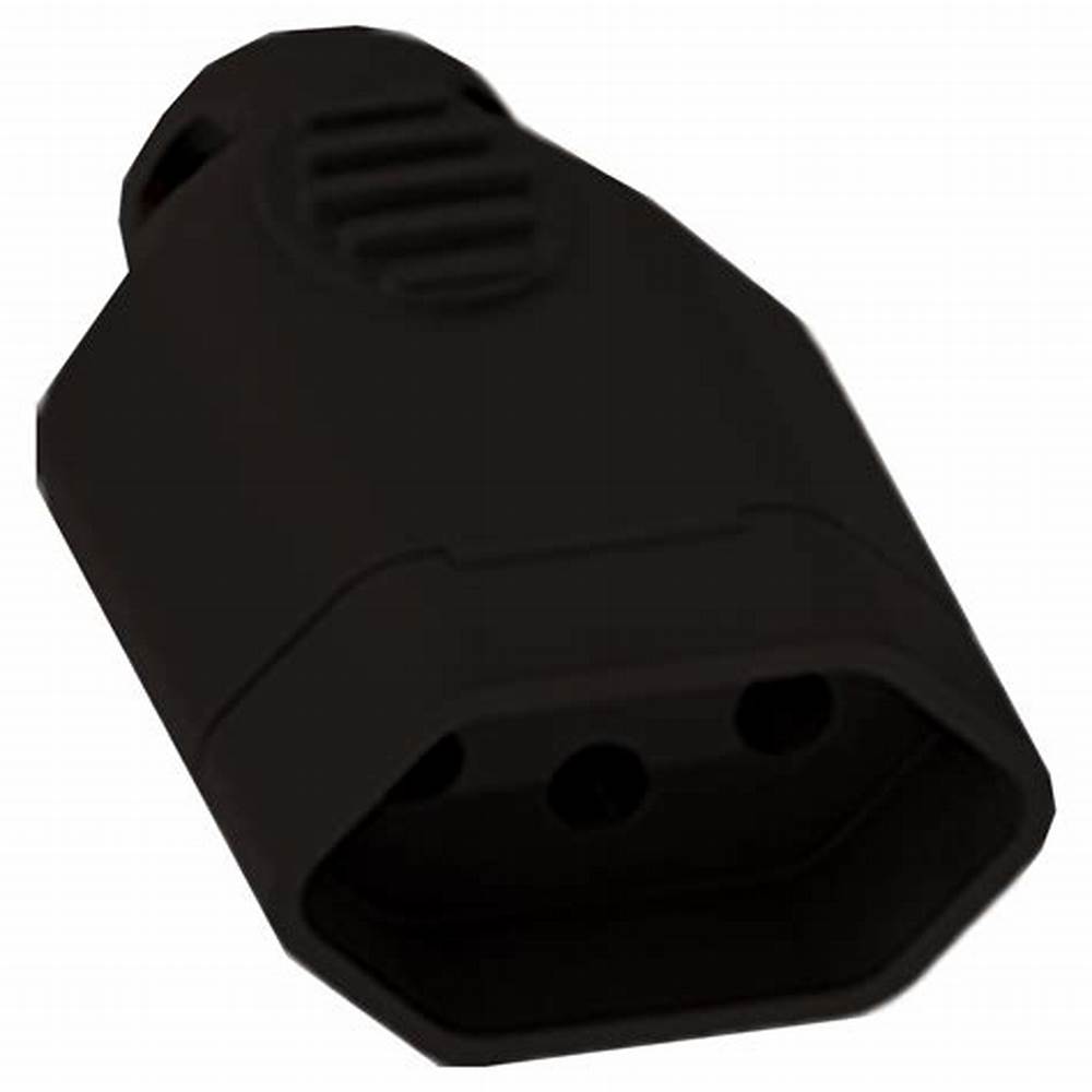 PINO FEMEA 3 FUROS 10A 2P+T PRETO 1432 ILUMI ref. 026394
