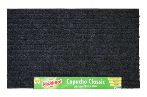 TAPETE CAPACHO CLASSIC CARPETE 65CM X 40CM GRAFITE ref. 027010