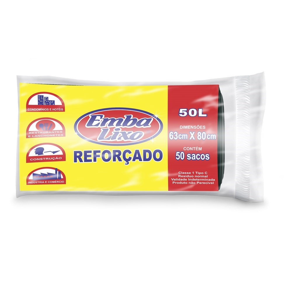 SACO PARA LIXO 050 LITROS 50 PC REFORCADO 20KG ref. 027026