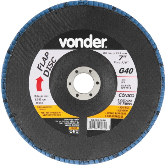 DISCO DE LIXA FLAP 07     040 METAL ref. 14.2165