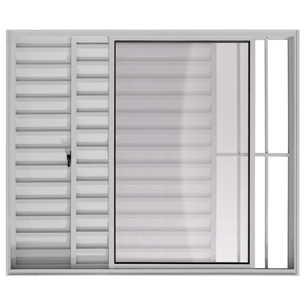 VENEZIANA ALUM-ESAL 3F-100X100 C/ GRADE BRANCA ref. VZ062