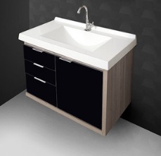 GAB. BANH. FIMAP SELECT 81,5CM C/LAVAT. MAPLE / PRETO ref. 018303