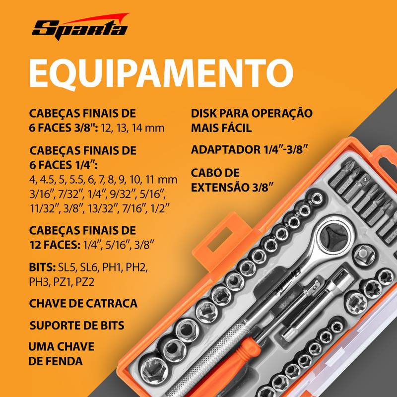 CHAVE SOQUETE JOGO 40PC C/ BITS E CATRACA ref. 025858