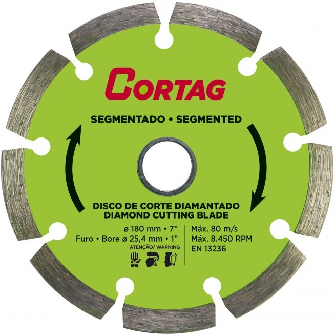 DISCO CORTE DIAM. 07 SEGMENTADO CORTAG VERDE ref. 025702