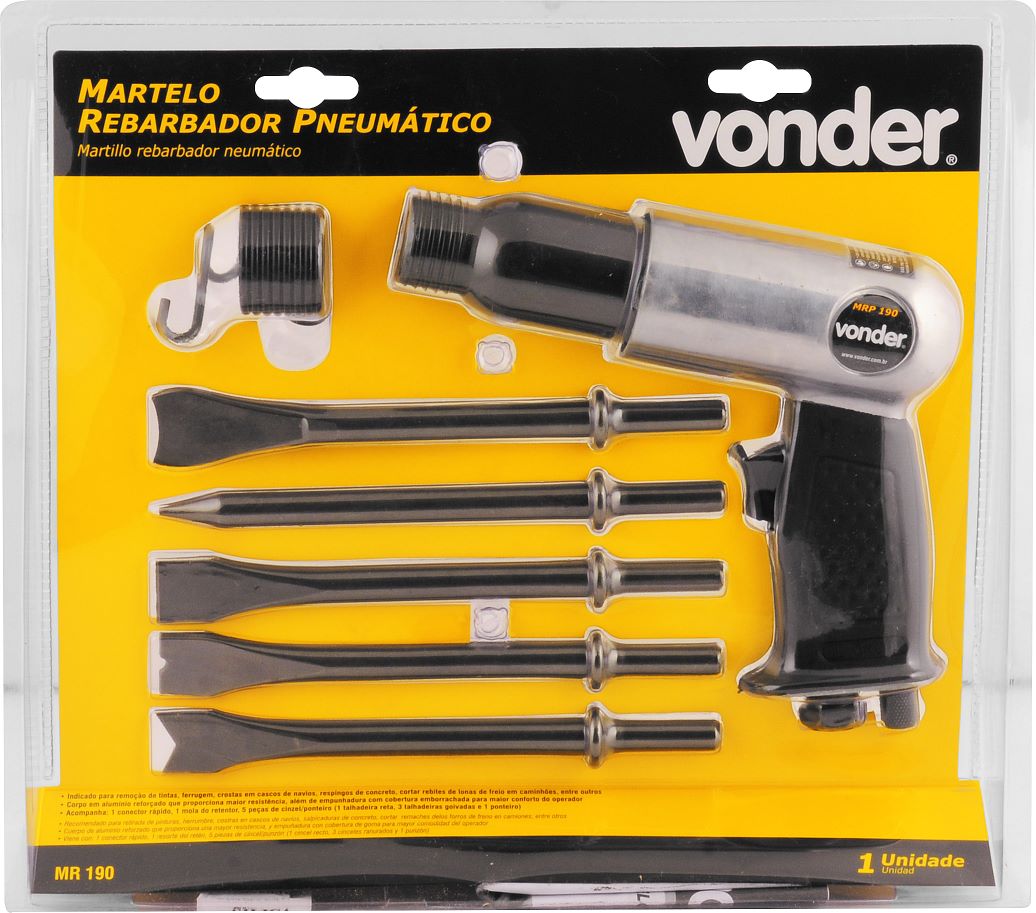 MARTELETE VONDER REBARBADOR PNEUMATICO MR 190 ref. 026611 - Imagem 2