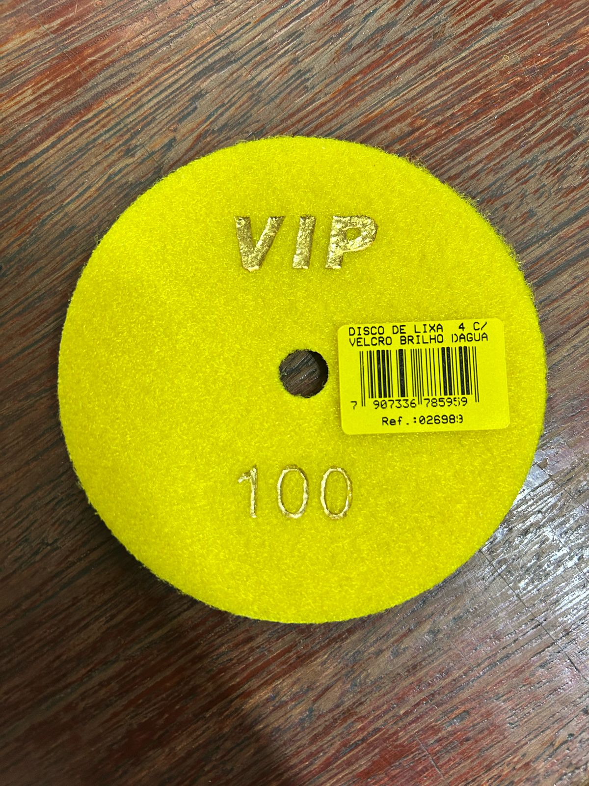 DISCO DE LIXA  4 C/ VELCRO BRILHO DAGUA  100 ref. 026989