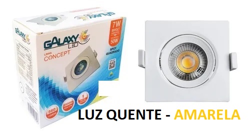 LUMINARIA SPOT DICROICA ABS LED 7W 3000K QUAD BR ref. 027060