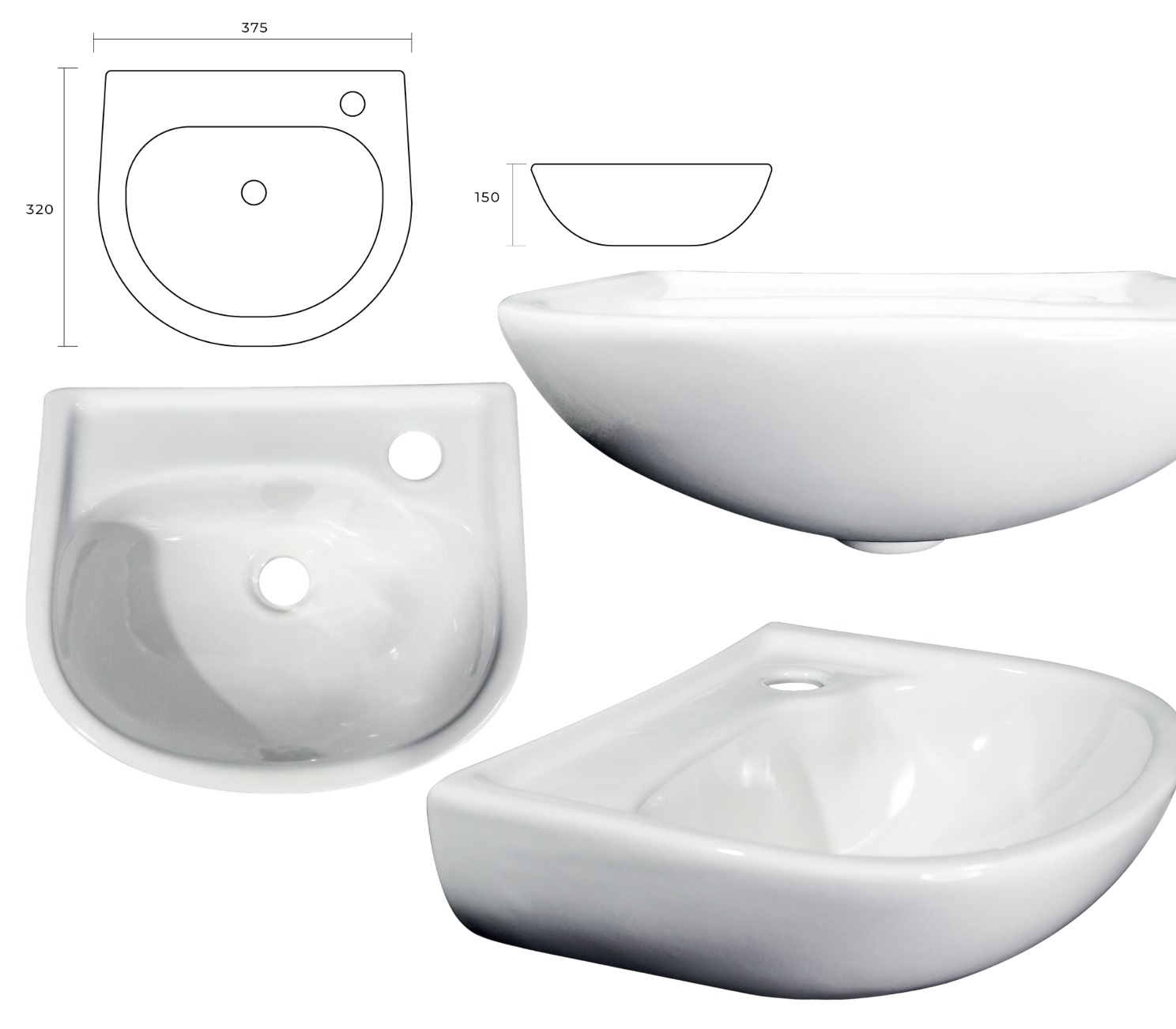 LAVAT. LUZARTE SEM COLUNA SUSPENSO 37X32 BRANCO ref. 027068