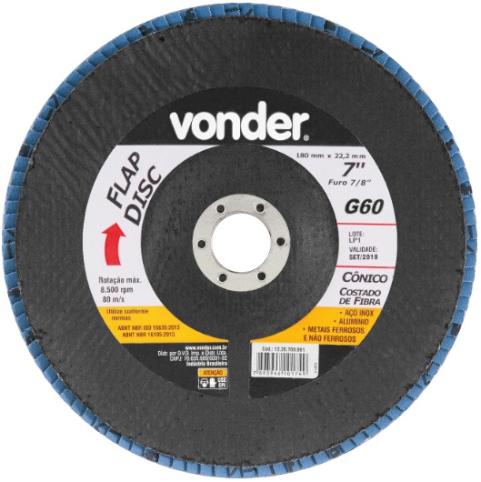 DISCO DE LIXA FLAP 07     060 METAL ref. 14.2166