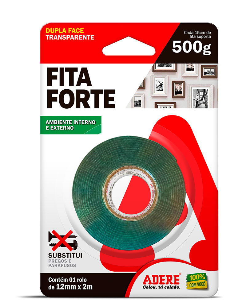 FITA DUPLA FACE  ADERE FORTE  12MM X    2MT FINA ref. 020116