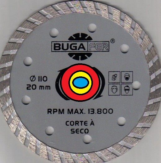 DISCO CORTE DIAM.  4.1/2 ESMER TURBO PRATA 22/23MM ref. 019573