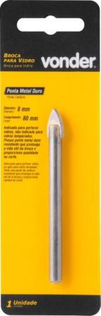 BROCA PARA PORCELANATO / VIDRO  8MM X 80MM C/ PONTA ref. 020464