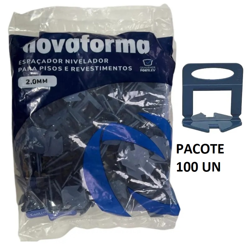 ESPACADOR NIVELADOR C/  100 UN 2.0MM NOVA FORMA AZUL ref. 026502