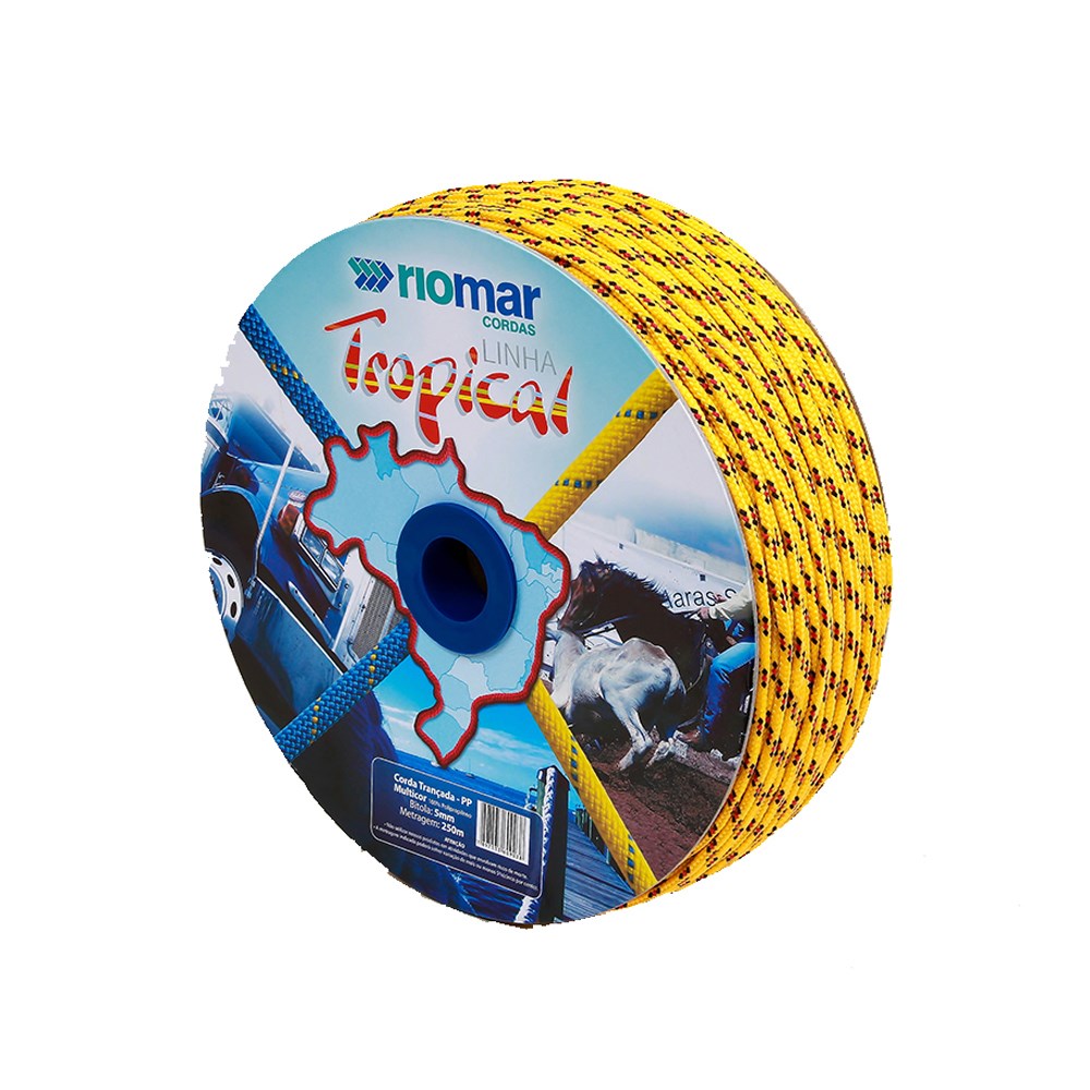 CORDA POLIPROPILENO COLORIDA 05 MM ROLO APROX. 250MT ref. 026728